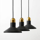 GobekUsa Black Travertine Cement Terrazzo Pendant Light Industrial Hat Light