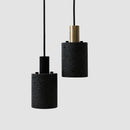 GobekUsa Black Travertine Cement Terrazzo Pendant Light Industrial Hat Light