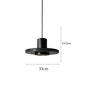 GobekUsa Black Travertine Cement Terrazzo Pendant Light Industrial Hat Light