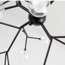 GobekUsa Glass Ball Firefly LED Tree Branch Chandelier Industrial Black Lighting