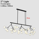 GobekUsa Glass Ball Firefly LED Tree Branch Chandelier Industrial Black Lighting