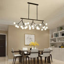 GobekUsa Glass Ball Firefly LED Tree Branch Chandelier Industrial Black Lighting
