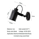 Industrial black vintage wall light with adjustable arm kitchen sconce by Decorbites
