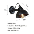 Industrial black wall sconce bedroom retro wrought iron lamp by Decorbites