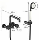 GobekUsa Black & White Bath Shower Set with Dual Control Wall Mount