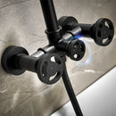 GobekUsa Black & White Bath Shower Set with Dual Control Wall Mount