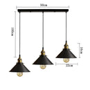 GobekUsa Industrial Ceiling Chandelier for Kitchen Bedroom Restaurant Home, Black/White, 3 Heads