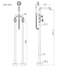 GobekUsa Industrial Black Floor Standing Dual Handle Bathroom Shower Faucet