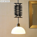 GobekUsa Industrial Style 1 Bulb Metal Dome Ceiling Light - Extendable Pendant for Balcony - Black/White