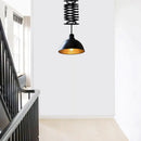 GobekUsa Industrial Style 1 Bulb Metal Dome Ceiling Light - Extendable Pendant for Balcony - Black/White