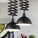 GobekUsa Industrial Style 1 Bulb Metal Dome Ceiling Light - Extendable Pendant for Balcony - Black/White