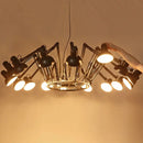 GobekUsa Industrial Spider Ceiling Lamp Black White Adjustable E27 Fixture Light