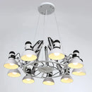GobekUsa Industrial Spider Ceiling Lamp Black White Adjustable E27 Fixture Light