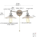 GobekUsa Industrial LED Wall Light Fixture with Pull Chain Switch, 2 Heads Bedside Lamp