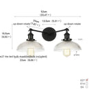GobekUsa Industrial LED Wall Light Fixture with Pull Chain Switch, 2 Heads Bedside Lamp