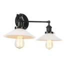 GobekUsa Industrial LED Wall Light Fixture with Pull Chain Switch, 2 Heads Bedside Lamp