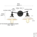 GobekUsa Industrial LED Wall Light Fixture with Pull Chain Switch, 2 Heads Bedside Lamp