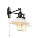 GobekUsa Industrial LED Wall Light Fixture with Pull Chain Switch, 2 Heads Bedside Lamp