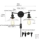 GobekUsa Industrial LED Wall Light Fixture with Pull Chain Switch, 2 Heads Bedside Lamp
