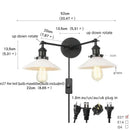 GobekUsa Industrial LED Wall Light Fixture with Pull Chain Switch, 2 Heads Bedside Lamp