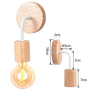 Industrial black & white wall light set bedroom wood sconces by Decorbites