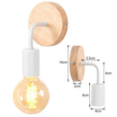 Industrial black & white wall light set bedroom wood sconces by Decorbites