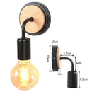 Industrial black & white wall light set bedroom wood sconces by Decorbites