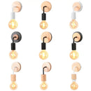 Industrial black & white wall light set bedroom wood sconces by Decorbites
