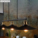 GobekUsa Industrial Black Wide Flare Pulley Pendant Light for Restaurant - 3 Bulb Hanging Island Fixture