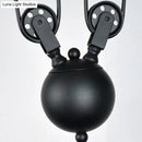 GobekUsa Industrial Black Wide Flare Pulley Pendant Light for Restaurant - 3 Bulb Hanging Island Fixture