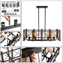 GobekUsa Rectangular Cage Industrial Pendant Light - 5-Light Metal Island Lighting in Black