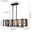 GobekUsa Rectangular Cage Industrial Pendant Light - 5-Light Metal Island Lighting in Black