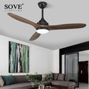 GobekUsa Black Wood Industrial Ceiling Fan Remote Control DC 220v