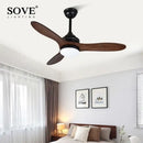 GobekUsa Black Wood Industrial Ceiling Fan Remote Control DC 220v
