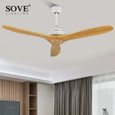 GobekUsa Black Wood Industrial Ceiling Fan Remote Control DC 220v
