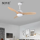 GobekUsa Black Wood Industrial Ceiling Fan Remote Control DC 220v