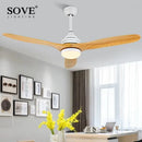 GobekUsa Black Wood Industrial Ceiling Fan Remote Control DC 220v