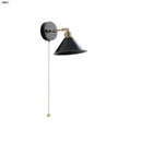 GobekUsa Black Wood LED Wall Sconce, Rotatable Stair Light
