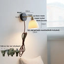 GobekUsa Black Wood LED Wall Sconce, Rotatable Stair Light