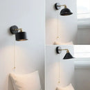 GobekUsa Black Wood LED Wall Sconce, Rotatable Stair Light