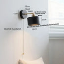 GobekUsa Black Wood LED Wall Sconce, Rotatable Stair Light