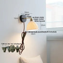 GobekUsa Black Wood LED Wall Sconce Rotatable Stair Light, Modern Nordic Design