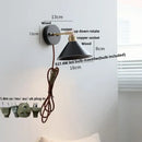 GobekUsa Black Wood LED Wall Sconce Rotatable Stair Light, Modern Nordic Design