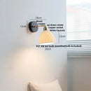 GobekUsa Black Wood LED Wall Sconce Rotatable Stair Light, Modern Nordic Design