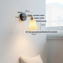 GobekUsa Black Wood LED Wall Sconce Rotatable Stair Light, Modern Nordic Design