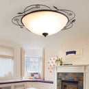 GobekUsa Glass Round Ceiling Light - 45cm/63cm Diameter, Gilt Finish Industrial Lamp