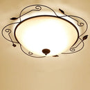 GobekUsa Glass Round Ceiling Light - 45cm/63cm Diameter, Gilt Finish Industrial Lamp