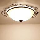 GobekUsa Glass Round Ceiling Light - 45cm/63cm Diameter, Gilt Finish Industrial Lamp