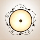 GobekUsa Glass Round Ceiling Light - 45cm/63cm Diameter, Gilt Finish Industrial Lamp
