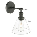 GobekUsa Funnel Flared Glass Clear Glass Shade Single Sconce Wall Lamp